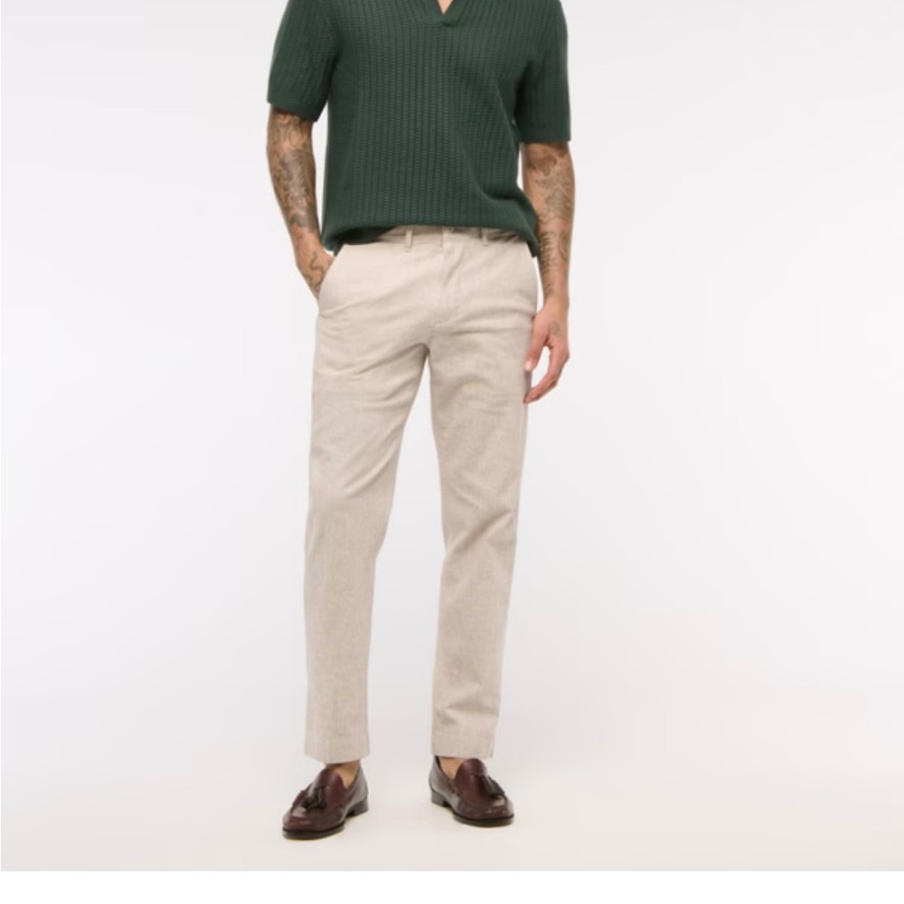 Abercrombie & Fitch Oatmeal linen blend - Straight Fit NWT